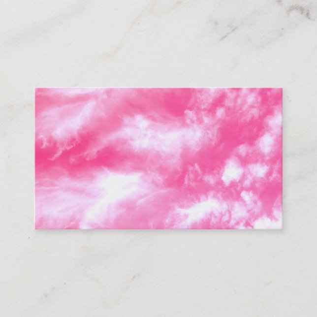 White Clouds Pink Sky Tinted Photo Business Card (Front)
