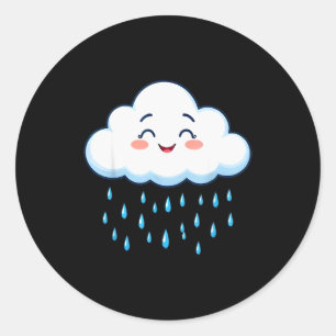 White Clouds Rain Drop Costume Christmas Halloween Classic Round Sticker