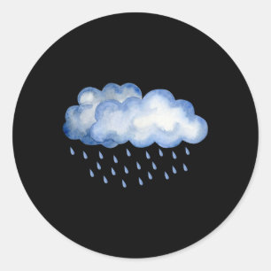 White Clouds Rain Drop Costume Christmas Halloween Classic Round Sticker