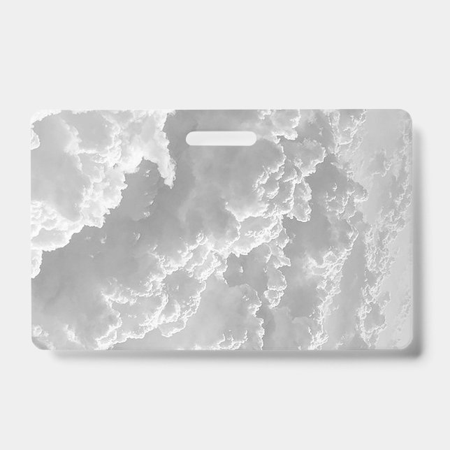 White Clouds, Weather Graphics, Cloudy Clipart Badge (Front)