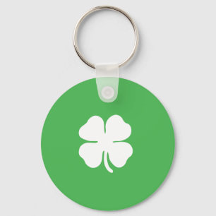 White Clover Leaf Keychain