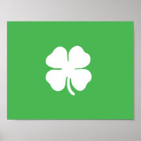 White Clover Leaf Poster