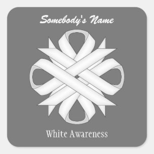 White Clover Ribbon by Kenneth Yoncich Square Sticker
