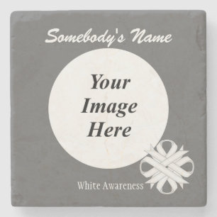 White Clover Ribbon by Kenneth Yoncich Stone Coaster