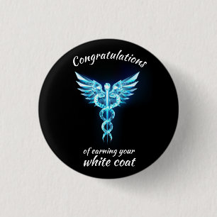 White Coat Ceremony Crystal Medical 1 Inch Round Button