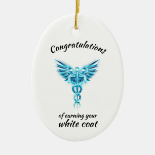 White Coat Ceremony Crystal Medical  Ceramic Ornament