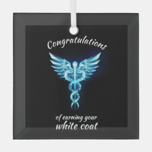 White Coat Ceremony Crystal Medical  Glass Ornament