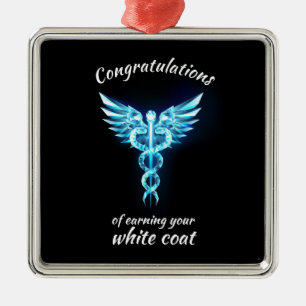 White Coat Ceremony Crystal Medical Metal Ornament