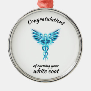 White Coat Ceremony Crystal Medical  Metal Ornament