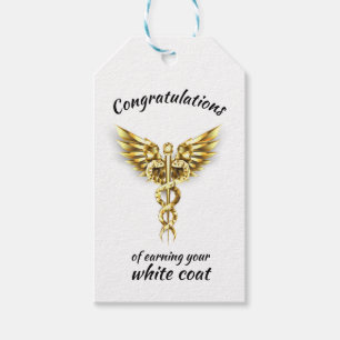 White Coat Ceremony Gold Medical  Gift Tags