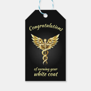 White Coat Ceremony Gold Medical  Gift Tags