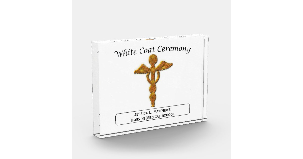 White Coat Ceremony Gold Medical, Round Gifts | Zazzle.ca