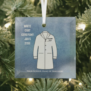 White Coat Ceremony Keepsake Dentist Glass Ornamen Ornament