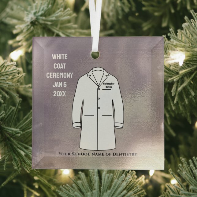 White Coat Ceremony Keepsake Dentist Glass Ornament (Insitu)