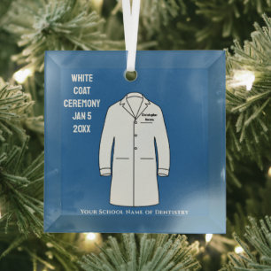 White Coat Ceremony Keepsake Dentist Glass Ornament