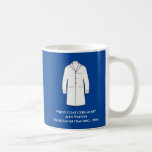 White Coat Ceremony Keepsake Physician Doctor Coffee Mug<br><div class="desc">Elegant Doctor Physician White Coat Ceremony Monogrammed to celebrate and honour a physician or doctor in training. Stylish memory keepsake to honour someone a rite of passage where the Hippocratic Oath is recited at they the medical profession. Features a doctors coat, name, date and field of medical work. Blue background....</div>