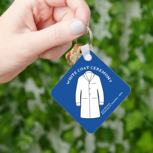 White Coat Ceremony Keepsake Physician Doctor Keychain (Hand)