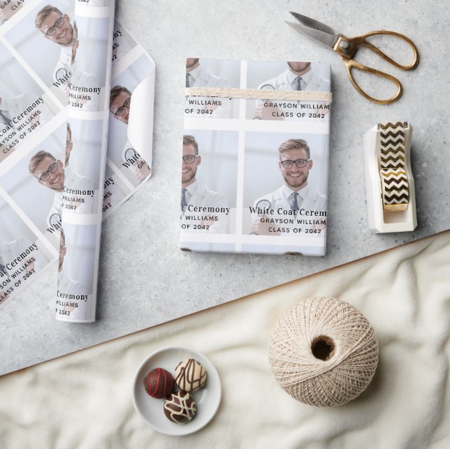 White Coat Ceremony Medical Photo  Wrapping Paper (Crafts)