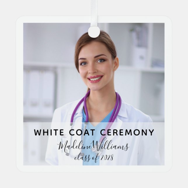 White Coat Ceremony Photo Ornament (Front)