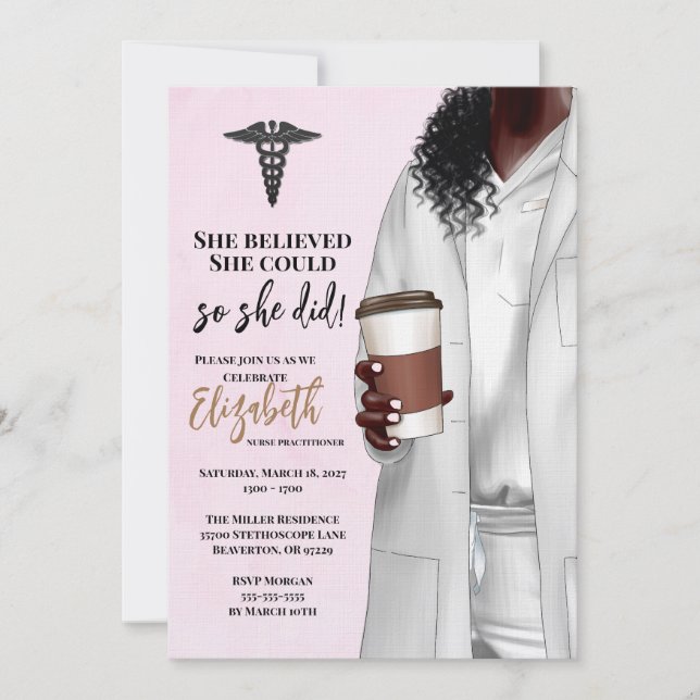 White Coat Medical School Graduation Invitation (Front)