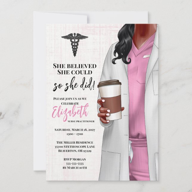 White Coat Medical School Graduation Invitation (Front)