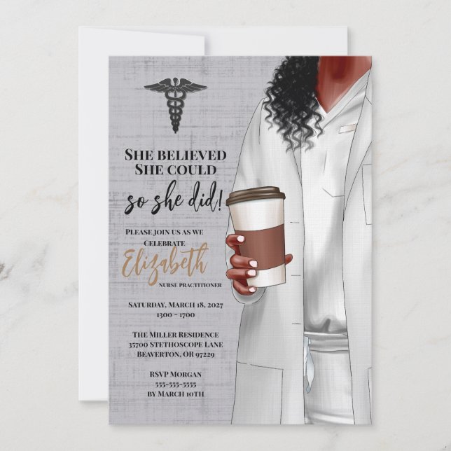 White Coat Medical School Graduation Invitation (Front)