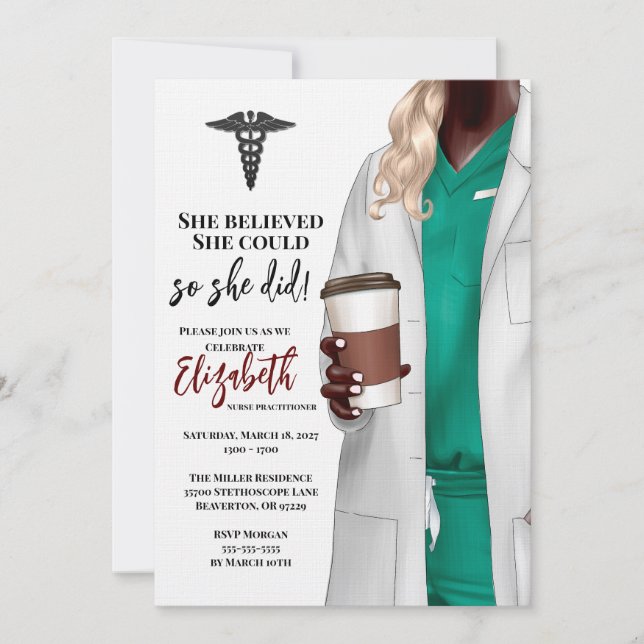 White Coat Medical School Graduation Invitation (Front)