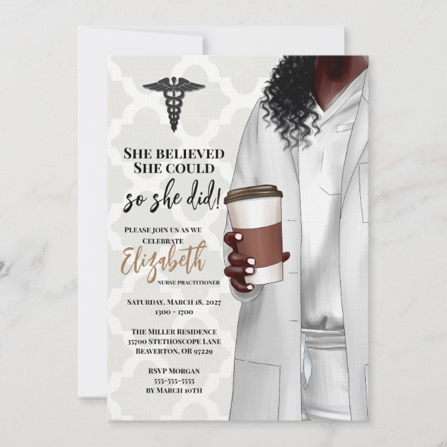 White Coat Medical School Graduation Invitation (Front)
