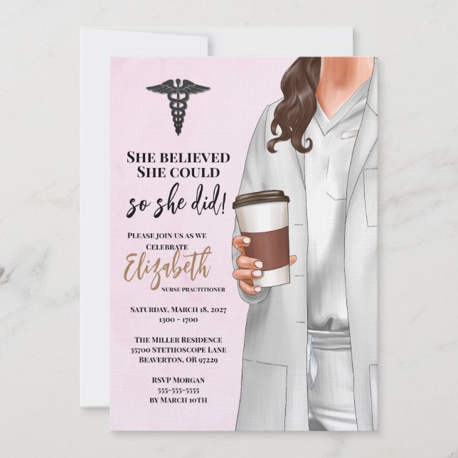 White Coat Medical School Graduation Invitation (Front)