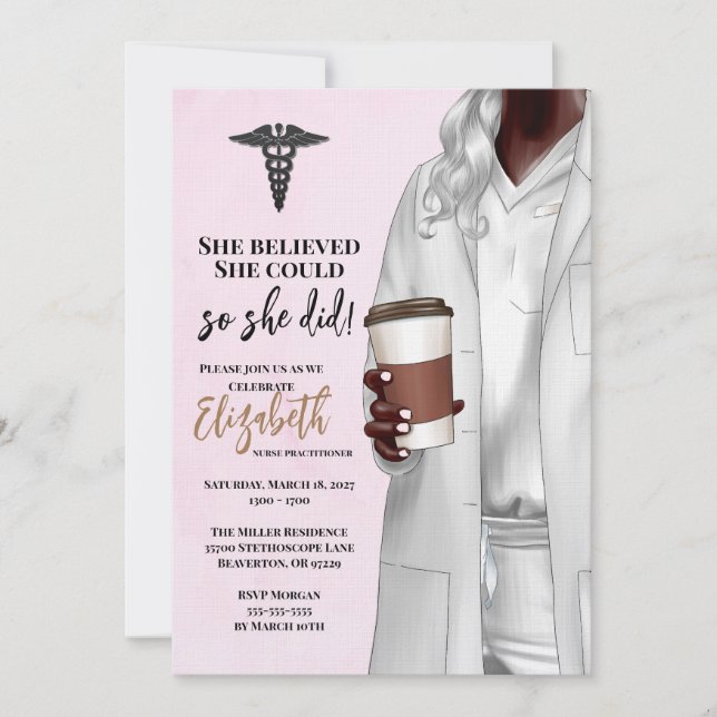 White Coat Medical School Graduation Invitation (Front)