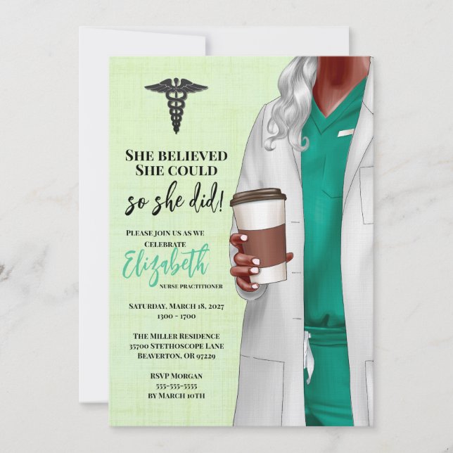 White Coat Medical School Graduation Invitation (Front)