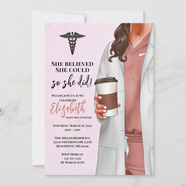 White Coat Medical School Graduation Invitation (Front)