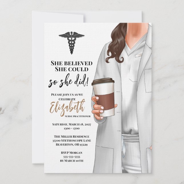 White Coat Medical School Graduation Invitation (Front)