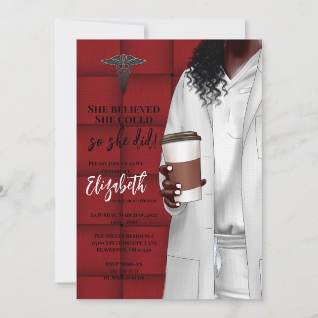 White Coat Medical School Graduation Invitation (Front)