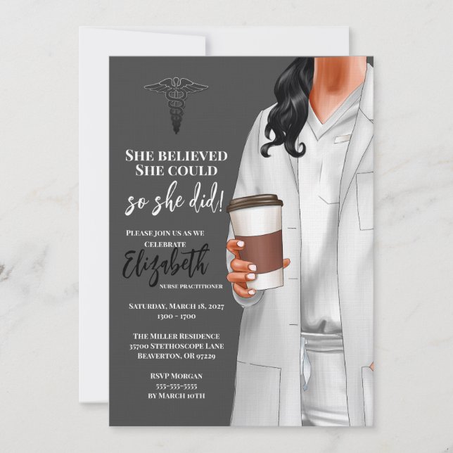 White Coat Medical School Graduation Invitation (Front)