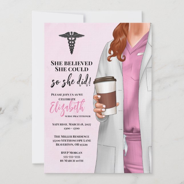 White Coat Medical School Graduation Invitation (Front)