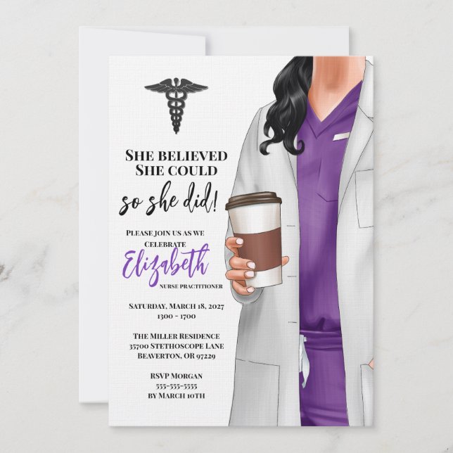 White Coat Medical School Graduation Invitation (Front)