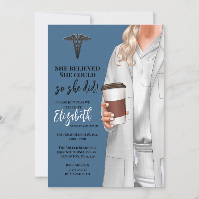White Coat Medical School Graduation Invitation (Front)