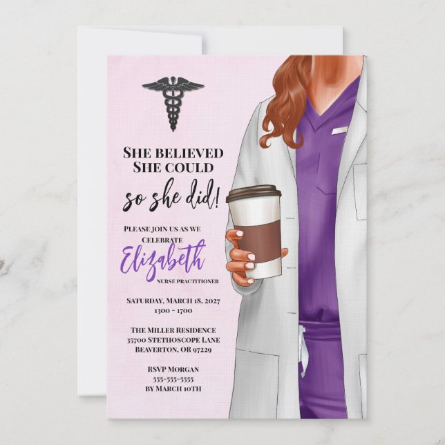 White Coat Medical School Graduation Invitation (Front)