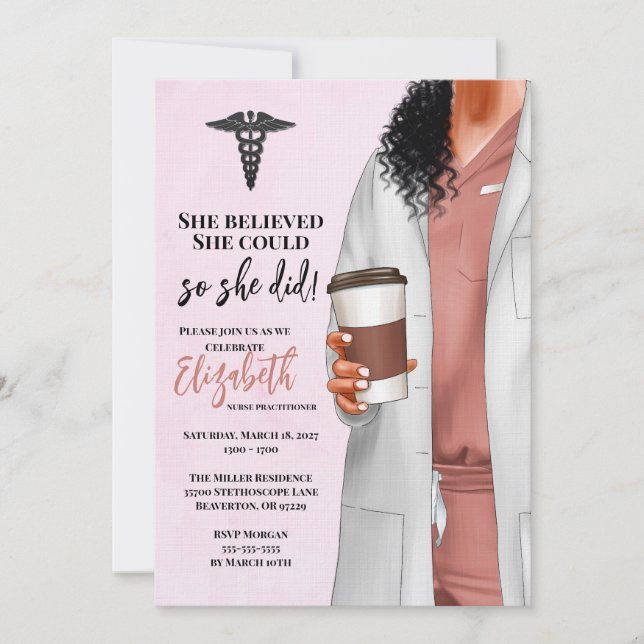 White Coat Medical School Graduation Invitation (Front)