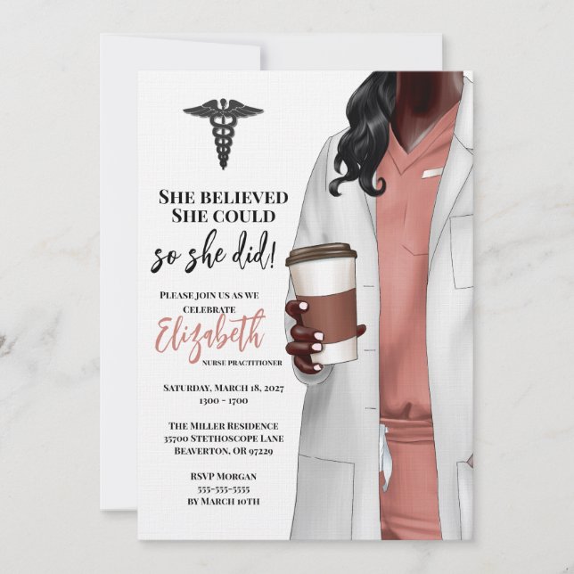 White Coat Medical School Graduation Invitation (Front)