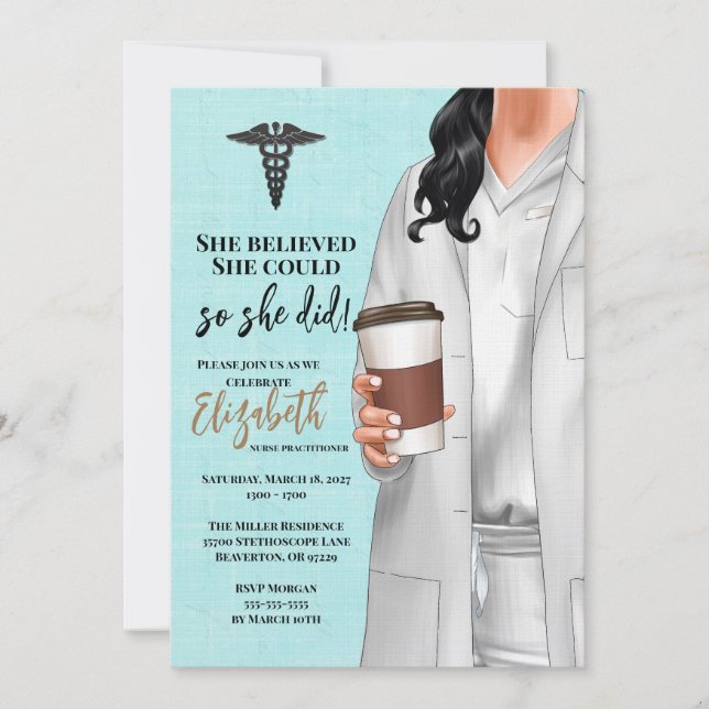 White Coat Medical School Graduation Invitation (Front)