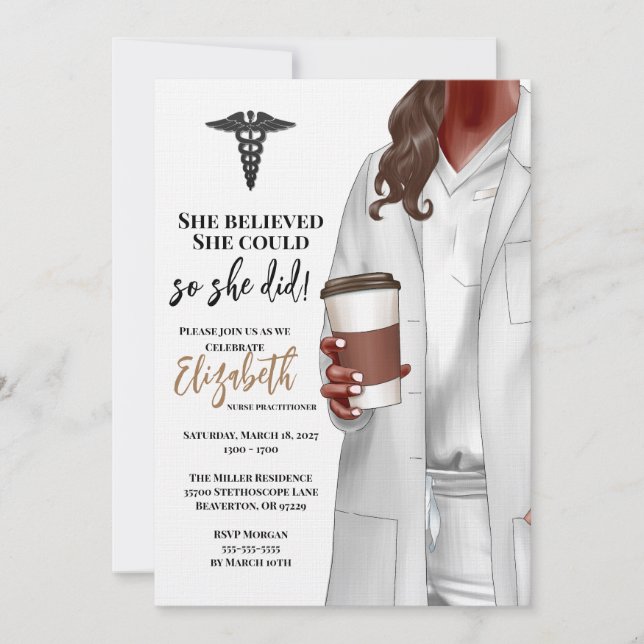 White Coat Medical School Graduation Invitation (Front)
