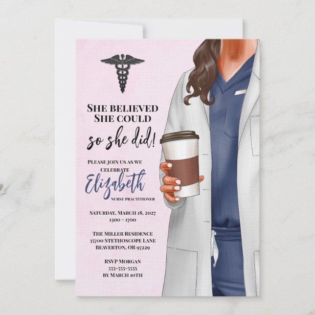 White Coat Medical School Graduation Invitation (Front)