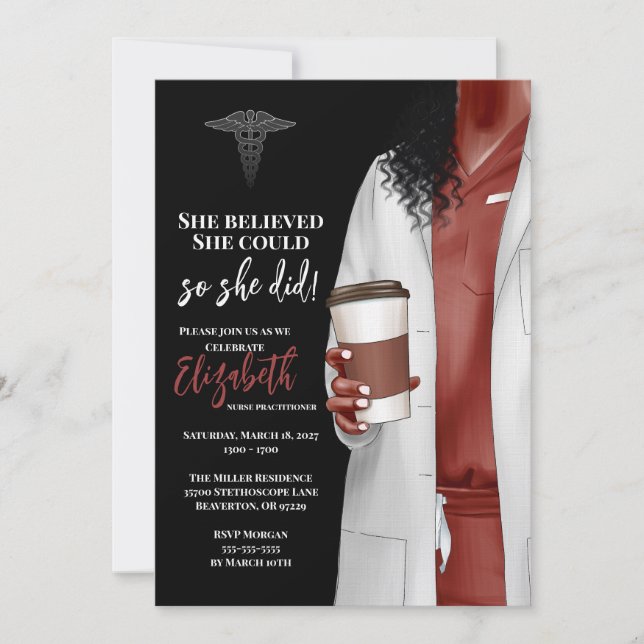 White Coat Medical School Graduation Invitation (Front)
