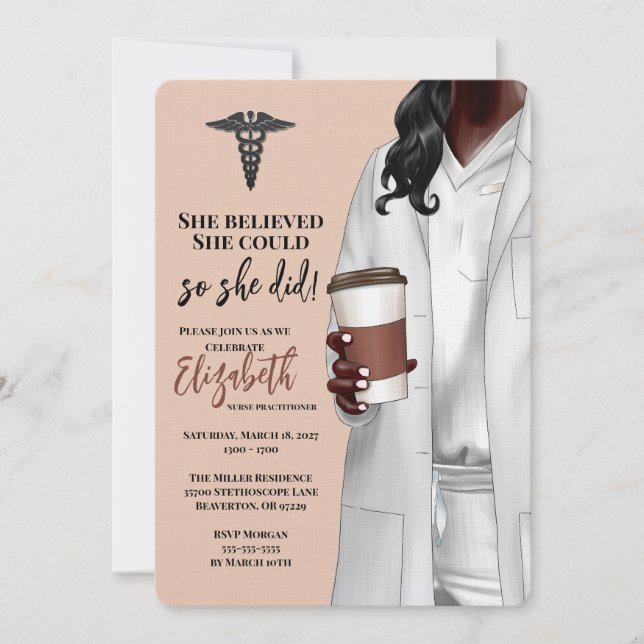 White Coat Medical School Graduation Invitation (Front)