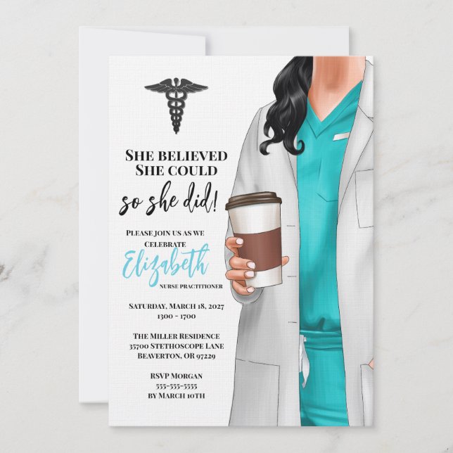 White Coat Medical School Graduation Invitation (Front)