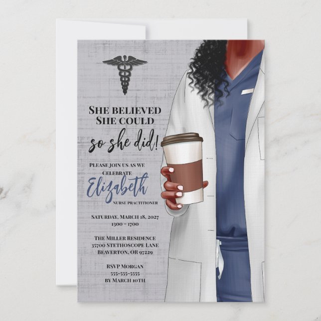 White Coat Medical School Graduation Invitation (Front)