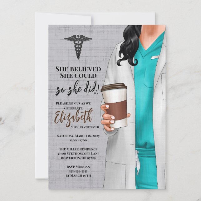 White Coat Medical School Graduation Invitation (Front)