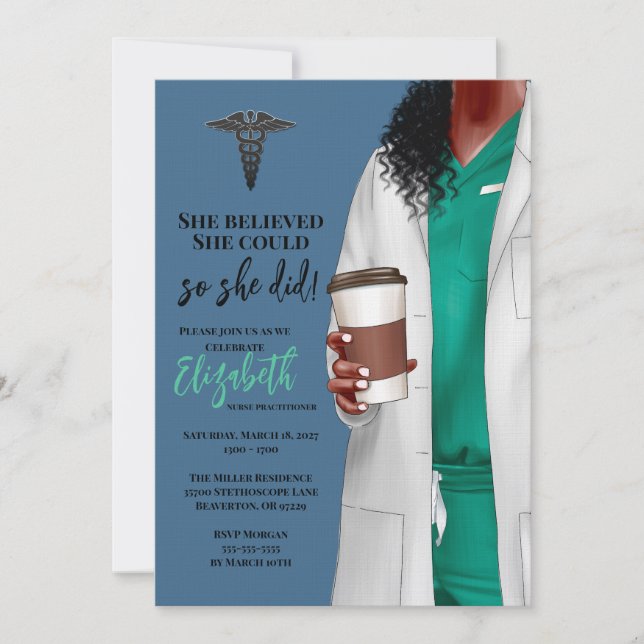White Coat Medical School Graduation Invitation (Front)